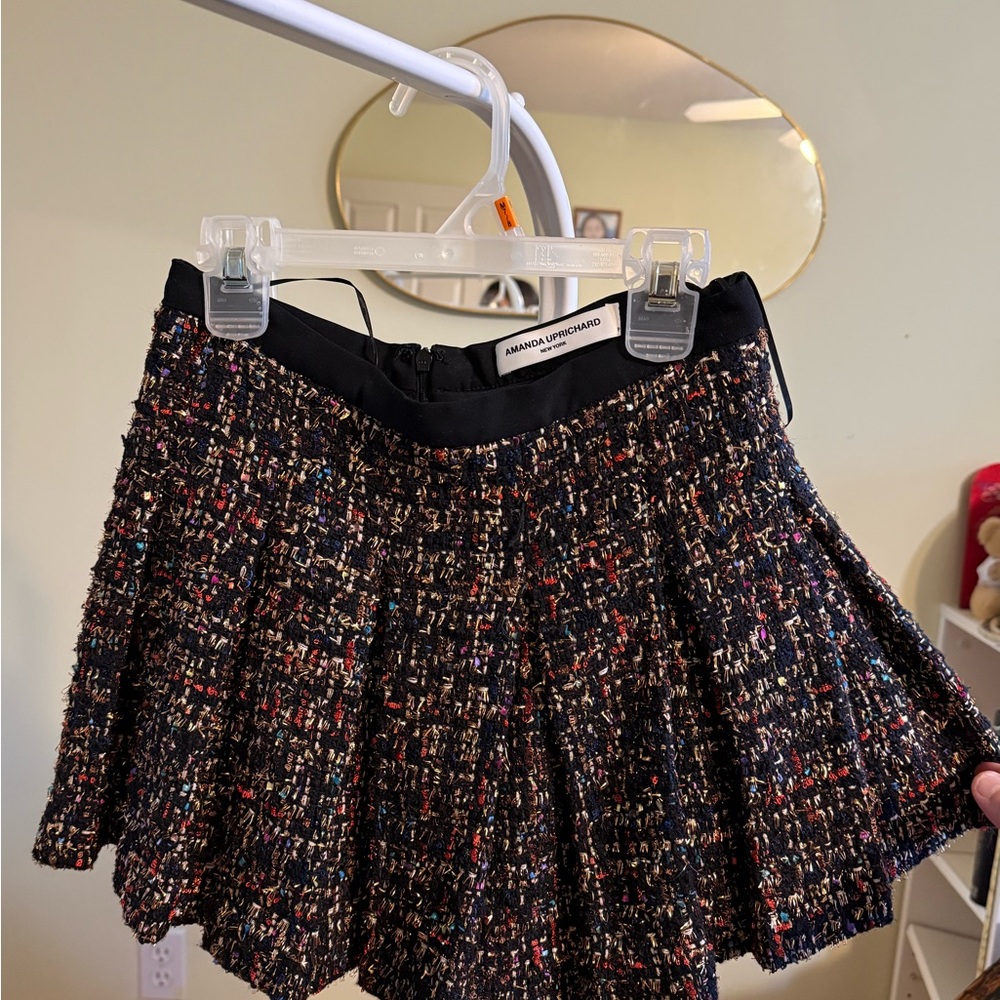 Amanda Uprichard Colorful Tweed Mini Skort